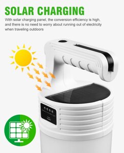 Світильник-ліхтар на сонячній батареї IEEYEEY MX-518 водонепроникна лампа з зарядкою від USB White