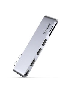 USB-концентратор для macbook pro air 2хusb 3.0 type-C HDMI 4K thunderbolt 3 PD 100 вт ugreen 80856 (CM380)