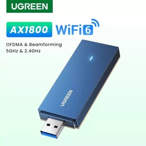 WiFi6 адаптер AX1800 Ugreen CM499 USB3.0 дводіапазонний 5G і 2.4G USB Ethernet-приймач Мережева карта (90340)