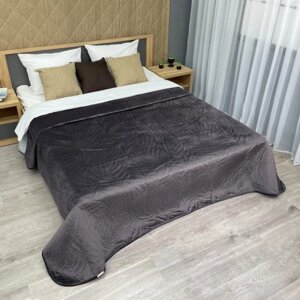 Покривало декоративне двостороннє (220х240см) Decorator Ultra Sonic Velour. Колір графітовий