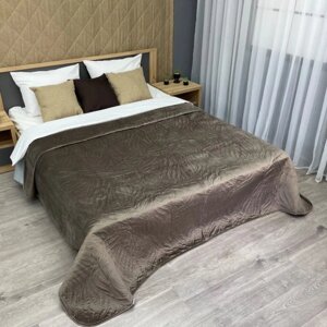 Покривало на ліжко, диван двостороннє (150х220см) Decorator Ultra Sonic Velour. Колір мокко