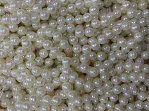 Прикраса намистин-перлів (білі) d=8 мм, 19 ниток по 1 м