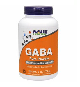 Гамма-аміномасляна кислота Now Foods GABA Pure Powder 170g 6 OZ (1086-100-36-3164624-20)