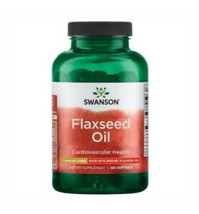 Олія лляна Swanson Flaxseed Oil 1gram 100soft (1086-100-94-5723878-20)