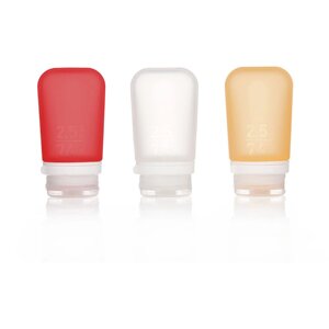 Набір силіконових пляшечок Humangear GoToob+ 3-Pack Medium Clear/Red/Orange (1054-022.0039)