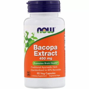 Екстракт Бакопи Now Foods Bacopa Extract 450 mg 90 vcaps (1086-2022-10-0985)