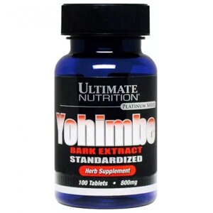 Екстракт кори Йохімбе Ultimate Nutrition Yohimbe Bark Extract 800mg 100tabs (1086-2022-10-0815)