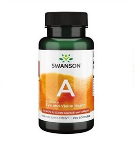 Вітаміни Swanson Vitamin A 10,000 IU 250 Softgels (1086-100-74-0079373-20)