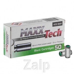 Неодружені патрони MAXXTech 9 mm P. A.K. Zlnk 50 шт від компанії Zalp - фото 1