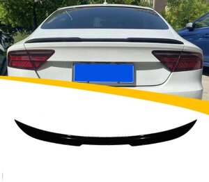 Cпойлер багажника Audi A7 G4 чорний глянсовий ABS-пластик (10-18 р. в.)