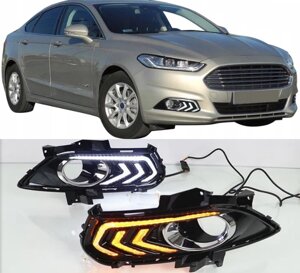 Денні ходові вогні Ford Fusion Mondeo з функцією повороту (2013-