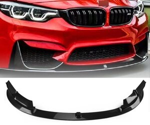 Накладка переднього бампера BMW M3 F80 / M4 F82 / M4 F83 чорний глянець (14-20 р. в.)