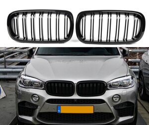 Решітка радіатора на BMW X5 F15 / X6 F16 стиль М чорна глянсова