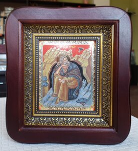Ікона Пророка Іллі у фігурному кіоті під склом, розмір 20*18, розмір літографії 10*12, асортимент іменних