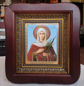 Ікона Святої мучениця Тетяна у фігурному кіоті під склом, розмір кіота 20*18 розмір ліка 10*12