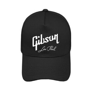 Кепка бейсболка Gibson Les Paul катон чорна з білим логотипом