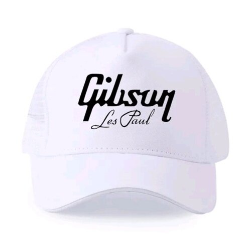 Кепка бейсболка Gibson Les Paul поліестер біла з логотипом літня