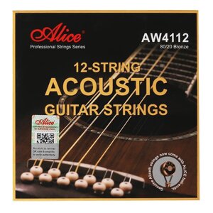 Струни на 12 струнку для акустичної гітари Alice AW4112 012-052