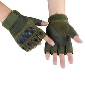 Тактичні рукавички захисні зелені