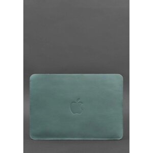 Чохол із натуральної шкіри для MacBook 13 дюйм Бірюзовий