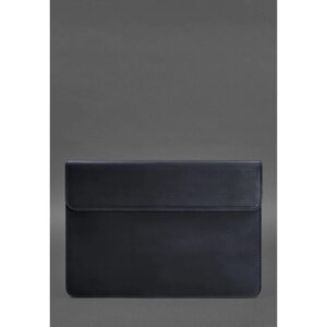 Шкіряний чохол-конверт на магнітах для MacBook 13 Синій Crazy Horse