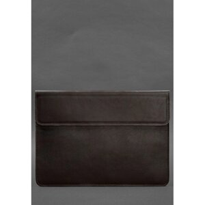 Шкіряний чохол-конверт на магнітах ноутбука Універсальний Темно-коричневий