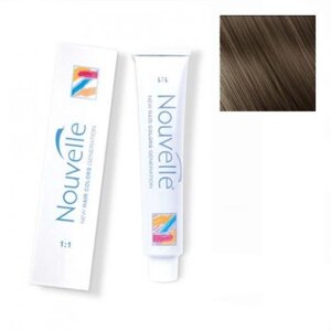 Крем-фарба для волосся Nouvelle Hair Color 7.12 середньо-матовий русявий попелястий блонд райдужний100мл