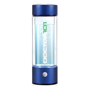 Надійний генератор водневої води Doctor-101 Tana. Воднева пляшка синій металік із зарядкою від USB, на 450 мл.