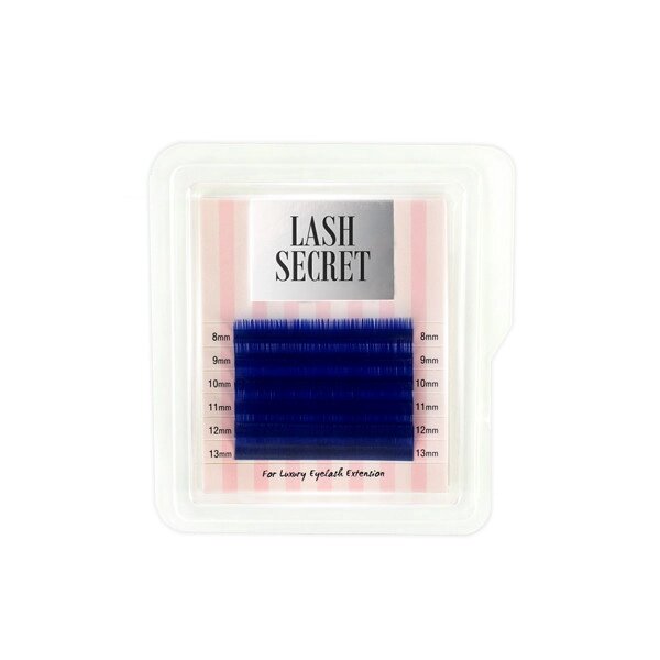 Вії для нарощування LASH SECRET mini mix вигин Д товщина 0,10 мікс 8-13 сині - акції