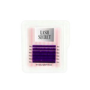 Ресницы для наращивания толщина 0.07 изгиб Д Lash Secret mini mix фиолетовые