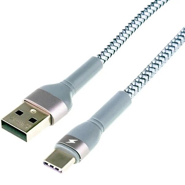 Дата кабель для заряджання REMAX RC-124a USB 2.0 — Type-C 2.4A (1м) Срібний від компанії Wondertech - фото 1