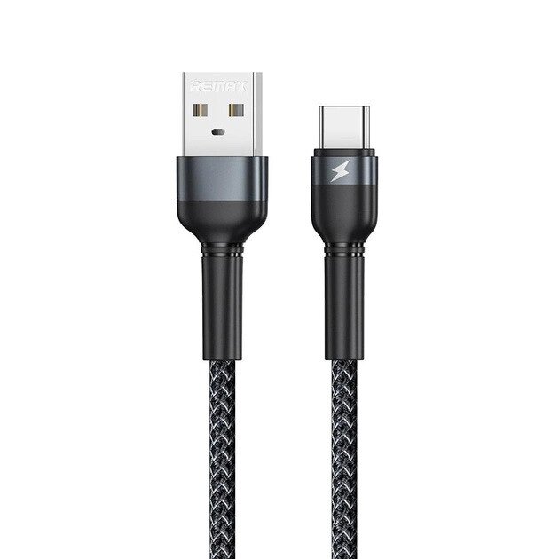 Кабель для заряджання Remax Jany USB 2.0 to Type-C 2.4A 1м Black (RC-124a) універсальний для смартфона від компанії Wondertech - фото 1