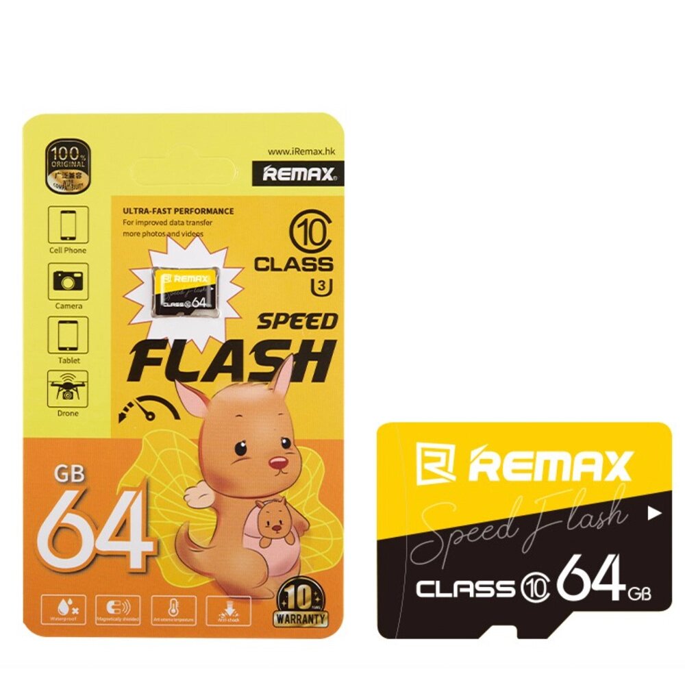 Карта памяти REMAX 64GB Speed Flash Class 10 Micro SD Card від компанії Wondertech - фото 1