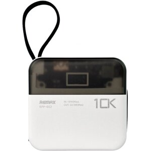 Міні вербанк 10000мАч 22.5W Remax RPP-602 з кабелем Type-c Lightning PD+QC Білий