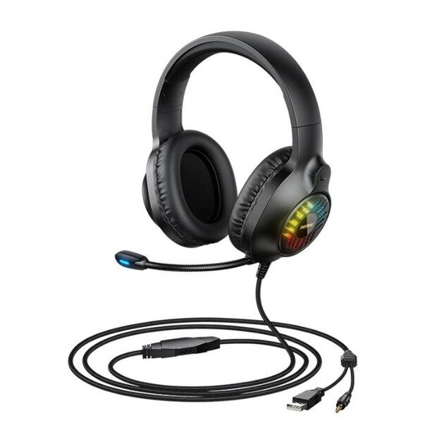 Навушники ігрові провідні Remax RM-850 Gaming Headphone Black повнорозмірні геймерські від компанії Wondertech - фото 1