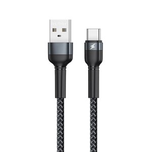 Кабель для заряджання Remax Jany USB 2.0 to Type-C 2.4A 1м Black (RC-124a) універсальний для смартфона