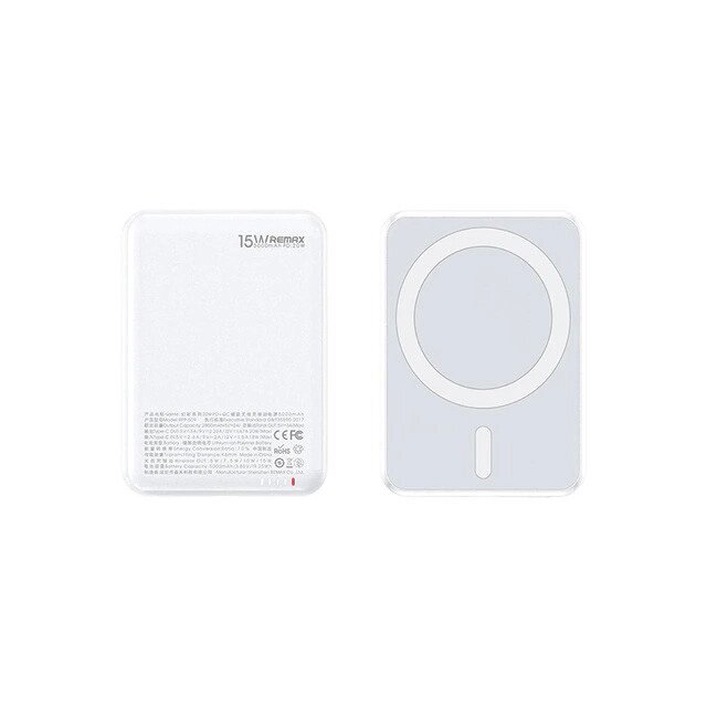 УМБ для смартфонів Remax RPP-509 5000 mAh 15W MagSafe 20W PD USB-C+QC White батарея універсальна від компанії Wondertech - фото 1