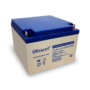 Акумуляторна батарея Ultracell UL26-12 AGM 12V 26 Ah (167x 175 x 125), 8 kg White Q1/180