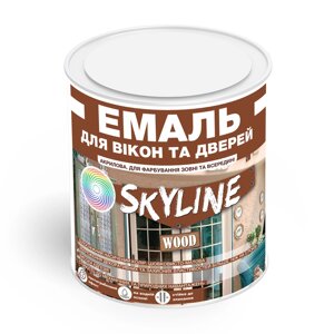 Емаль акрилова Для Вікон та Дверей SkyLine Wood Біла 0.75 л