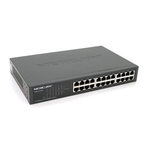 Комутатор Mercury S124D, 24 порту Ethernet 10/100 Мбіт / сек, BOX Q6