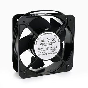 Кулер для охолодження серверних БП BT-220 15050B2H DC sleeve fan 2pin під паяння - 150*150*50мм, 220V/0,22A, 2600об/хв