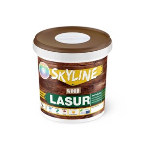 Лазур декоративно-захисна для обробки дерева LASUR Wood SkyLine Біла 0.4 л