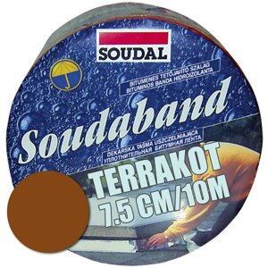 Стрічка бітумна герметизуюча SOUDABAND Теракот 7.5см/10м