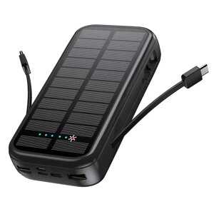 Зарядний пристрій на сонячних батареях Powerbank 20000mAh 20W P88S (Чорний)