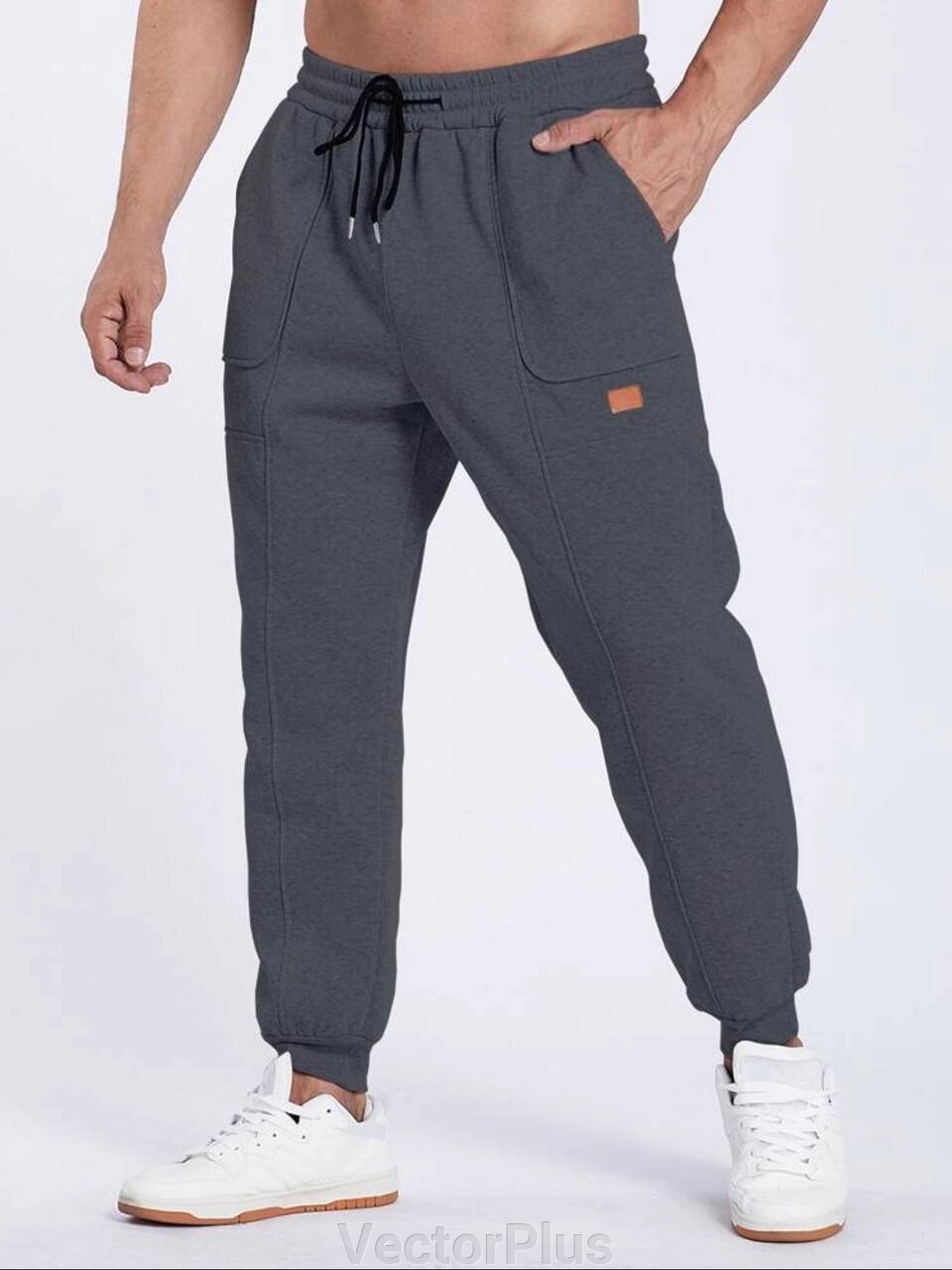 Чоловічі штани з двонитки колір графіт нар. 44/46 453645 від компанії VectorPlus - фото 1