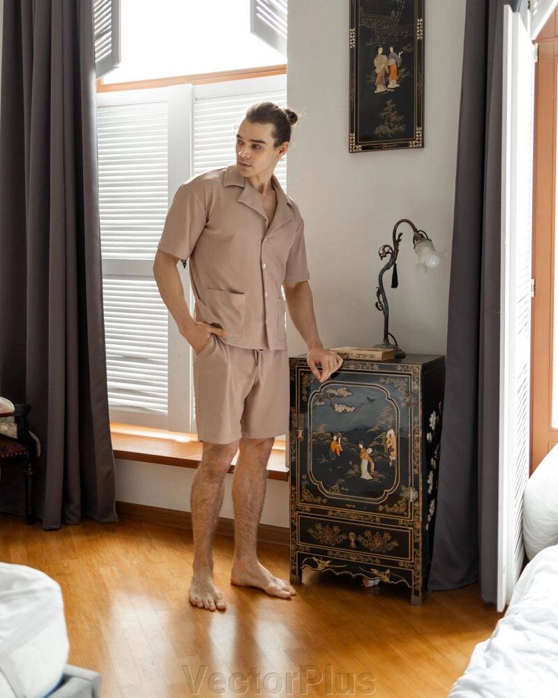 Чоловічий піжамний костюм колір бежевий нар. L 453369 від компанії VectorPlus - фото 1