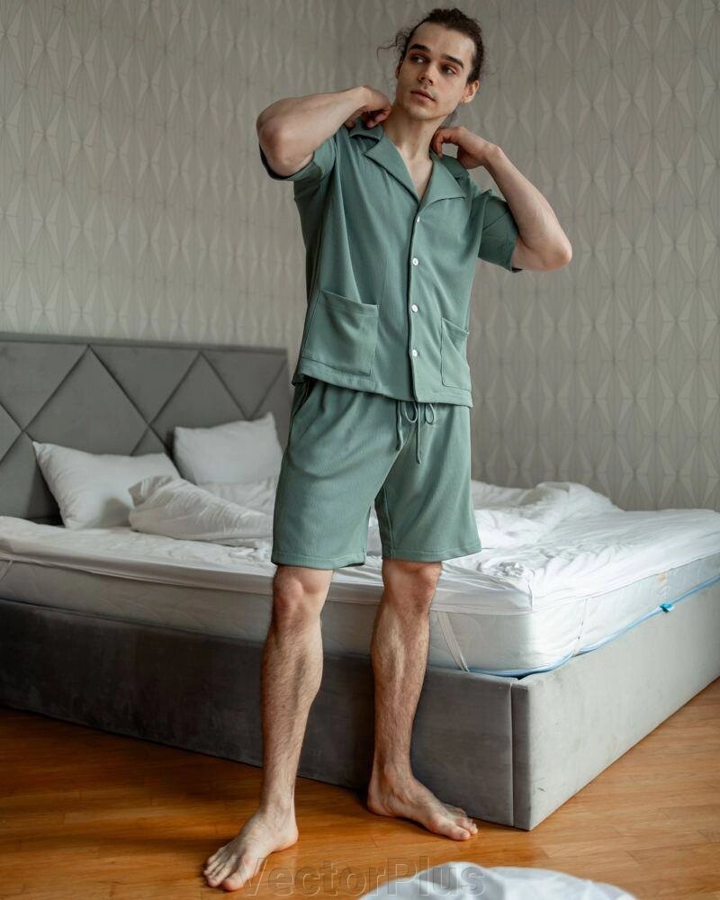 Чоловічий піжамний костюм колір зелений нар. L 453363 від компанії VectorPlus - фото 1