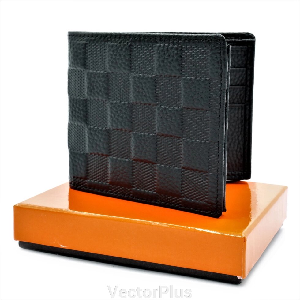 Чоловічий шкіряний гаманець чорний 296535 від компанії VectorPlus - фото 1