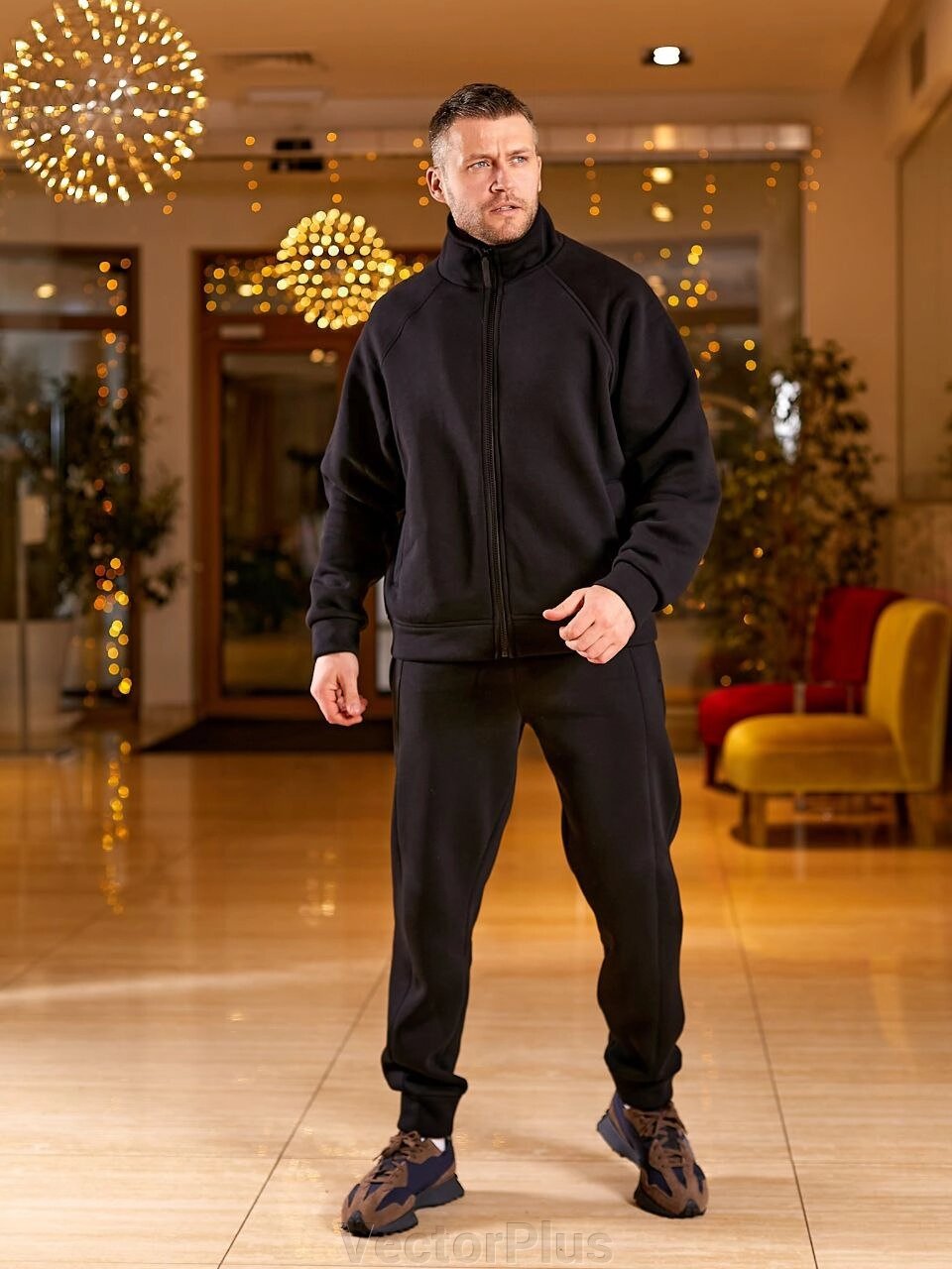 Чоловічий теплий спортивний костюм колір чорний нар. 46/48 450750 від компанії VectorPlus - фото 1