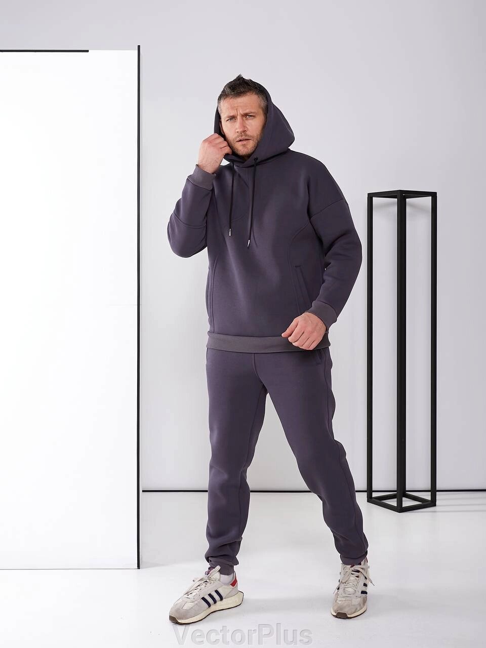 Чоловічий теплий спортивний костюм колір графітовий нар. 48 447186 від компанії VectorPlus - фото 1
